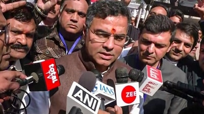 BJP candidate from New Delhi Assembly seat Parvesh Verma speaks to the media after the Delhi Assembly election results were announced on Saturday. (ANI) BJP candidate from New Delhi Assembly seat Parvesh Verma speaks to the media after the Delhi Assembly election results were announced on Saturday. (ANI)