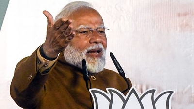 Prime Minister Narendra Modi addresses a gathering at BJP's HQ after the party's win in the Delhi assembly election. (ANI) Prime Minister Narendra Modi addresses a gathering at BJP's HQ after the party's win in the Delhi assembly election. (ANI)