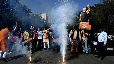 “Jana Shakti is paramount! Development wins, good governance triumphs,” PM Modi said in a post on X. (Sanjeev Verma/Hindustan Times)