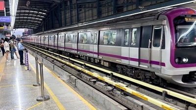 Bengaluru Metro ride will cost more from February 7 as BMRCL revised fares. (X/@bykarthikreddy) Bengaluru Metro ride will cost more from February 7 as BMRCL revised fares. (X/@bykarthikreddy)
