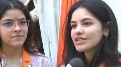 Trisha and Sanidhi, the daughters of BJP candidate Parvesh Verma (image source: X) Trisha and Sanidhi, the daughters of BJP candidate Parvesh Verma (image source: X)