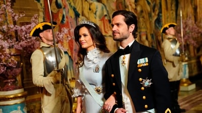 FILE - Sweden's Prince Carl Philip and Princess Sofia arrive for a gala dinner hosted by Sweden's King Carl XVI Gustaf and Queen Silvia at the Royal Palace in Stockholm, Sweden, Monday, May 6, 2024. (AP)