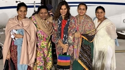 Upasana Konidela with her sister Anushpala Kamineni and friends. Upasana Konidela with her sister Anushpala Kamineni and friends.