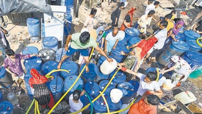 Water woes at Sanjay Colony. (HT File)