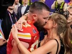 Taylor Swift and Travis Kelce kiss at the conclusion of last year's Super Bowl. (AP Photo/John Locher) Taylor Swift and Travis Kelce kiss at the conclusion of last year's Super Bowl. (AP Photo/John Locher)