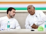Leader of Opposition in Lok Sabha and Congress leader Rahul Gandhi with party president Mallikarjun Kharge.
Leader of Opposition in Lok Sabha and Congress leader Rahul Gandhi with party president Mallikarjun Kharge.