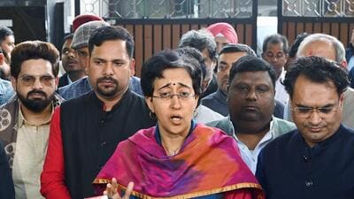 Atishi addresses the media on Sunday. (ANI) Atishi addresses the media on Sunday. (ANI)