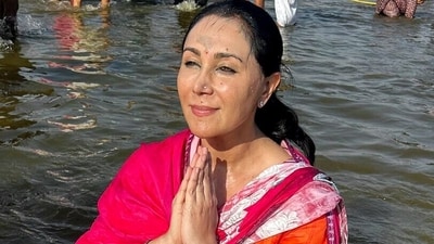 Rajasthan Deputy Chief Minister Diya Kumari offered prayers at Triveni Sangam during the ongoing 'MahaKumbh', in Prayagraj on Sunday. (Diya Kumari X ) Rajasthan Deputy Chief Minister Diya Kumari offered prayers at Triveni Sangam during the ongoing 'MahaKumbh', in Prayagraj on Sunday. (Diya Kumari X )