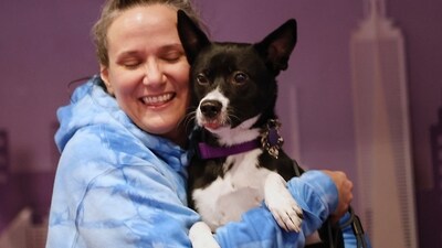 Katrina Wallace poses for a photo with her mixed breed, Beatrice, at the 149th Westminster Kennel Club Dog show, Saturday, Feb. 8, 2025, in New York. (AP Photo/Heather Khalifa) Katrina Wallace poses for a photo with her mixed breed, Beatrice, at the 149th Westminster Kennel Club Dog show, Saturday, Feb. 8, 2025, in New York. (AP Photo/Heather Khalifa)