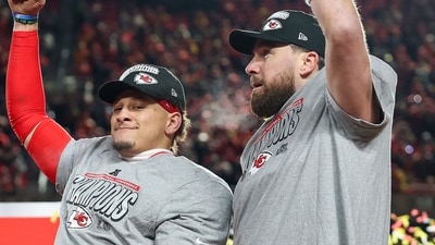 Chiefs' Travis Kelce and Patrick Mahomes consider lavish Rolex watch gifts for teammates if they win Super Bowl LIX.
Jamie Squire/Getty Images/AFP (Photo by JAMIE SQUIRE / GETTY IMAGES NORTH AMERICA / Getty Images via AFP) (Getty Images via AFP) Chiefs' Travis Kelce and Patrick Mahomes consider lavish Rolex watch gifts for teammates if they win Super Bowl LIX.
Jamie Squire/Getty Images/AFP (Photo by JAMIE SQUIRE / GETTY IMAGES NORTH AMERICA / Getty Images via AFP) (Getty Images via AFP)