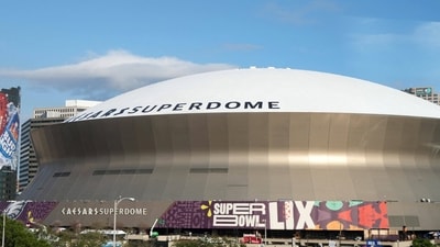 A general overall view of the Caesars Superdome, the site of Superbowl LIX between the Kansas City Chiefs and the Philadelphia Eagles. (Kirby Lee-Imagn Images via Reuters)