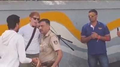 Bengaluru Police intervened and stopped Ed Sheeran's performance in Church Street. Bengaluru Police intervened and stopped Ed Sheeran's performance in Church Street.