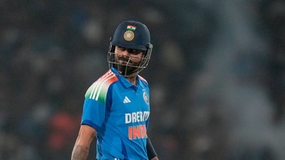 Virat Kohli started off in a promising way but could not emulate Rohit's success. He fell to Adil Rashid after scoring five runs. (AP) Virat Kohli started off in a promising way but could not emulate Rohit's success. He fell to Adil Rashid after scoring five runs. (AP)