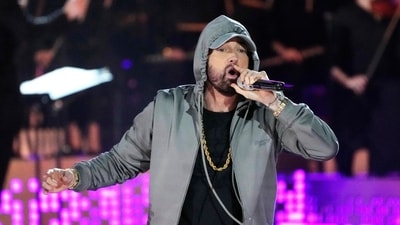Eminem performs during "Live From Detroit: The Concert at Michigan Central," on June 6, 2024, in Detroit. (AP Photo/Carlos Osorio, File) (AP)