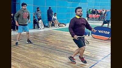 Players in action during a match in Ludhiana on Sunday. (HT photo) Players in action during a match in Ludhiana on Sunday. (HT photo)