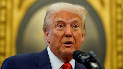 US President Donald Trump speaks at the White House in Washington, U.S., February 5, 2025. (REUTERS)