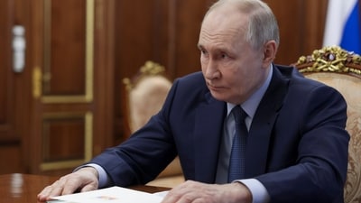 Russian President Vladimir Putin during a meeting. (AP) Russian President Vladimir Putin during a meeting. (AP)