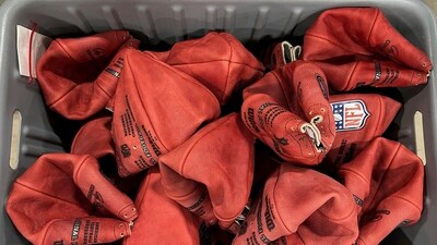For the Super Bowl, the manufacturer produces between 10,000 to 20,000 commemorative footballs. (AP) For the Super Bowl, the manufacturer produces between 10,000 to 20,000 commemorative footballs. (AP)