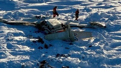The single-engine turboprop commuter plane crashed on an icy Bering Sea in Alaska. (AP) The single-engine turboprop commuter plane crashed on an icy Bering Sea in Alaska. (AP)