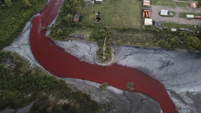 Residents suspect nearby leather and textile factories of discharging dyes. (AP) Residents suspect nearby leather and textile factories of discharging dyes. (AP)