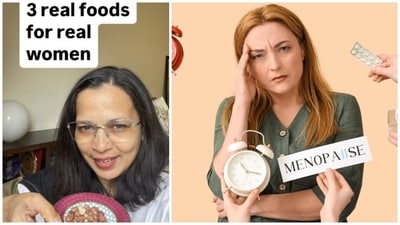 Nutritionist Rujuta Diwekar shared 3 ‘real foods’ for ‘real women’ with menopause. Nutritionist Rujuta Diwekar shared 3 ‘real foods’ for ‘real women’ with menopause.