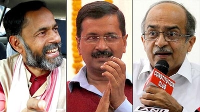 From left to right: Yogendra-Yadav, Arvind-Kejriwal and Prashant Bhushan. From left to right: Yogendra-Yadav, Arvind-Kejriwal and Prashant Bhushan.
