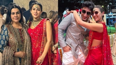 Sara Ali Khan attended a wedding with Amrita Singh and Ibrahim Ali Khan.