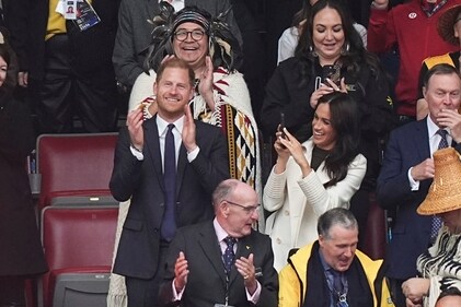 Britain's Prince Harry and Meghan Markle, the Duke and Duchess of Sussex, attend the opening ceremony of the 2025 Invictus Games in Vancouver, Canada, Saturday, Feb. 8, 2025. (Aaron Chown/PA via AP) (AP) Britain's Prince Harry and Meghan Markle, the Duke and Duchess of Sussex, attend the opening ceremony of the 2025 Invictus Games in Vancouver, Canada, Saturday, Feb. 8, 2025. (Aaron Chown/PA via AP) (AP)