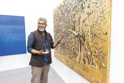 Artist and his art ft GR Iranna! (Photo: Raajessh Kashyap/HT) Artist and his art ft GR Iranna! (Photo: Raajessh Kashyap/HT)