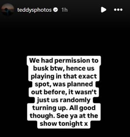 A screengrab of Ed Sheeran's Instagram stories. A screengrab of Ed Sheeran's Instagram stories.