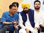 AAP National Convenor Arvind Kejriwal with Punjab CM Bhagwant Mann, during a programme. (File image) AAP National Convenor Arvind Kejriwal with Punjab CM Bhagwant Mann, during a programme. (File image)
