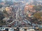 Prayagraj: Traffic congestion on the Prayagraj-Lucknow and Prayagraj-Pratapgarh highways during ongoing Maha Kumbh Mela, in Prayagraj on Thursday.