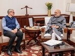 Union Home Minister Amit Shah and J&K Chief Minister Omar Abdullah during a meeting, in New Delhi. 