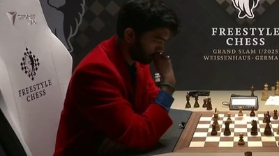 D Gukesh resigned to Fabiano Caruana. D Gukesh resigned to Fabiano Caruana.