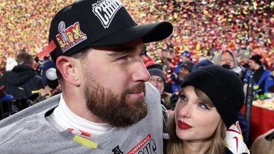Given that Taylor Swift hails from Pennsylvania and even wore Eagles gear before dating him, several Eagles fans consider her (Getty Images via AFP)