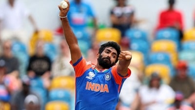 India's Jasprit Bumrah in action bowling (REUTERS)