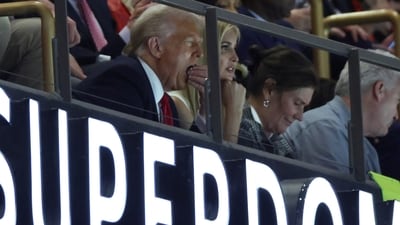 NFL - Super Bowl LIX - Philadelphia Eagles v Kansas City Chiefs - Caesars Superdome, New Orleans, Louisiana, United States - February 9, 2025 U.S. President Donald Trump and Ivanka Trump in the stands during the game. (REUTERS)