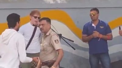 Bengaluru Police intervened and stopped Ed Sheeran's performance in Church Street. Bengaluru Police intervened and stopped Ed Sheeran's performance in Church Street.