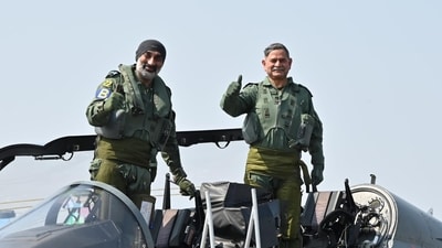 Air Chief Marshal A.P. Singh and General Upendra Dwivedi flew the LCA Tejas together at Aero India 2025. Air Chief Marshal A.P. Singh and General Upendra Dwivedi flew the LCA Tejas together at Aero India 2025.