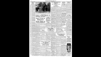 HT This Day: February 11, 1954 -- Silver jubilee of Indian cricket board celebrated (HT) HT This Day: February 11, 1954 -- Silver jubilee of Indian cricket board celebrated (HT)