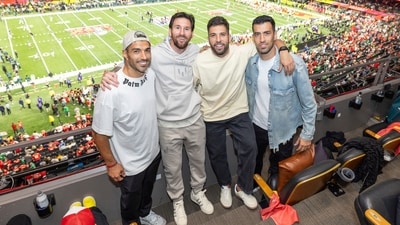 Lionel Messi poses for a photo with his Inter Miami teammates. (AP) Lionel Messi poses for a photo with his Inter Miami teammates. (AP)