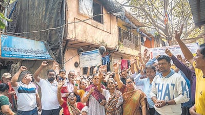 Mumbai, India - Feb. 9, 2025: The residents of slums in government colony Bandra have been allocated an area in Malad East for relocation, as the slums are to be demolished for the development of high court. The residents have sent out letters to ministers asking for a place in Bandra itself as their livelihoods and schools for kids are nearby in Mumbai, India, on Sunday, February 9, 2025. (Photo by Satish Bate/ Hindustan Times) (Hindustan Times) Mumbai, India - Feb. 9, 2025: The residents of slums in government colony Bandra have been allocated an area in Malad East for relocation, as the slums are to be demolished for the development of high court. The residents have sent out letters to ministers asking for a place in Bandra itself as their livelihoods and schools for kids are nearby in Mumbai, India, on Sunday, February 9, 2025. (Photo by Satish Bate/ Hindustan Times) (Hindustan Times)