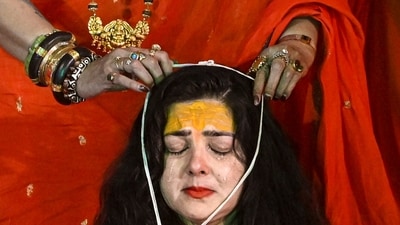Kinnar Akhara's Acharya Laxmi Narayan Tripathi performed rituals as former actor Mamta Kulkarni was consecrated as Mahamandaleshwar at the 2025 Maha Kumbh Mela in Prayagraj on Jan 24. (PTI FILE) Kinnar Akhara's Acharya Laxmi Narayan Tripathi performed rituals as former actor Mamta Kulkarni was consecrated as Mahamandaleshwar at the 2025 Maha Kumbh Mela in Prayagraj on Jan 24. (PTI FILE)