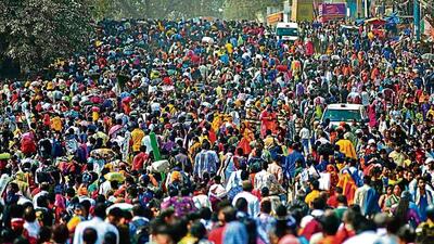 Rush of devotees at the Mahakumbh in Prayagraj on Monday. (PTI PHOTO) Rush of devotees at the Mahakumbh in Prayagraj on Monday. (PTI PHOTO)
