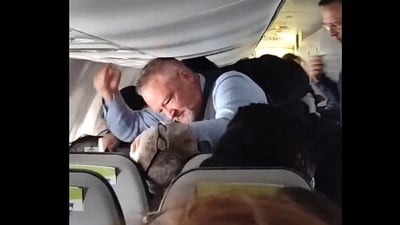 A flight attendant punched a passenger who pulled a woman's hair on an Alaska Airlines flight. (X) A flight attendant punched a passenger who pulled a woman's hair on an Alaska Airlines flight. (X)