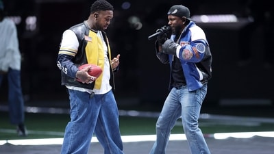 Mustard and Kendrick Lamar perform onstage during Apple Music Super Bowl LIX Halftime Show at Caesars Superdome on February 09, 2025 in New Orleans, Louisiana. (Getty Images via AFP) Mustard and Kendrick Lamar perform onstage during Apple Music Super Bowl LIX Halftime Show at Caesars Superdome on February 09, 2025 in New Orleans, Louisiana. (Getty Images via AFP)