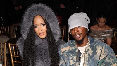 NEW YORK, NEW YORK - FEBRUARY 07: Serayah (L) and Joey Badass attend A model the Kim Shui fashion show during 2025 New York Fashion Week on February 07, 2025 in New York City.   Manny Carabel/Getty Images/AFP (Photo by Manny Carabel / GETTY IMAGES NORTH AMERICA / Getty Images via AFP) (Getty Images via AFP)