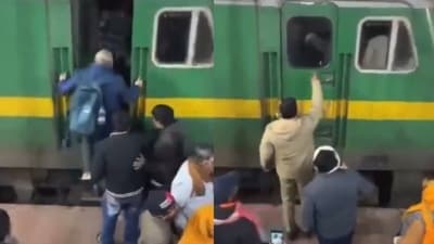 Varanasi railway stations were overcrowded amid Mahakumbh Mela 2025, forcing passengers to sit inside a train engine. (X/@RahulGhaziabadd) Varanasi railway stations were overcrowded amid Mahakumbh Mela 2025, forcing passengers to sit inside a train engine. (X/@RahulGhaziabadd)