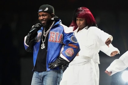 Kendrick Lamar performs during halftime of the NFL Super Bowl 59 between the Kansas City Chiefs and the Philadelphia Eagles. (AP) Kendrick Lamar performs during halftime of the NFL Super Bowl 59 between the Kansas City Chiefs and the Philadelphia Eagles. (AP)