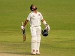 Kolkata: Mumbai batter Ajinkya Rahane celebrates after scoring a century on the fourth day of the Ranji Trophy quarterfinal match between Haryana and Mumbai at Eden Gardens, in Kolkata, West Bengal, Tuesday, Feb. 11, 2025. (PTI Photo/Swapan Mahapatra) (PTI02_11_2025_000032B) Kolkata: Mumbai batter Ajinkya Rahane celebrates after scoring a century on the fourth day of the Ranji Trophy quarterfinal match between Haryana and Mumbai at Eden Gardens, in Kolkata, West Bengal, Tuesday, Feb. 11, 2025. (PTI Photo/Swapan Mahapatra) (PTI02_11_2025_000032B)
